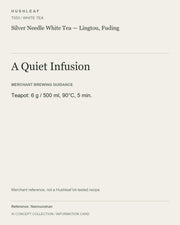 AI concept collection — brewing information card — Silver Needle White Tea — Lingtou, Fuding
