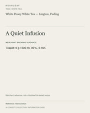 AI concept collection — brewing information card — White Peony White Tea — Lingtou, Fuding