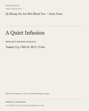 AI concept collection — brewing information card — Qi Zhong Jin Jun Mei Black Tea — Daan Yuan