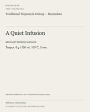AI concept collection — brewing information card — Traditional Tieguanyin Oolong — Buyanshan