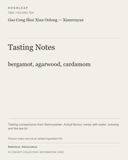 AI concept collection — tasting information card — Gao Cong Shui Xian Oolong — Xianrenyan
