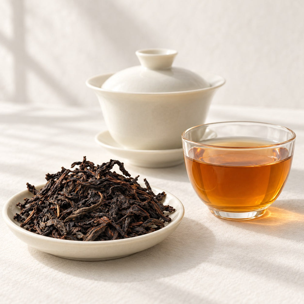 AI brewing scene concept — Qi Dan Da Hong Pao Oolong — Dashuikeng