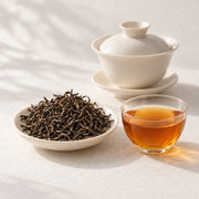 AI brewing scene concept — Qimen Mao Feng Black Tea — Anhui