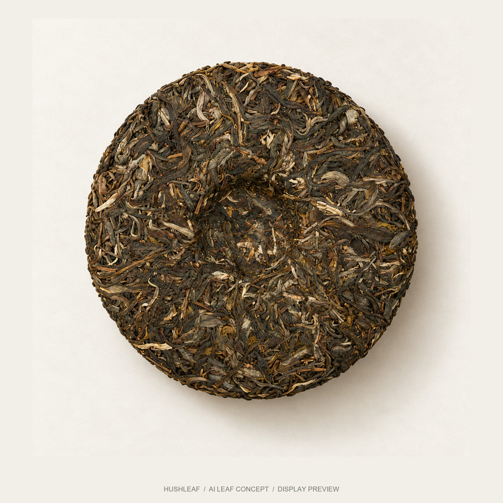 AI leaf concept — Yiwu Wanggong Raw Puer Cake