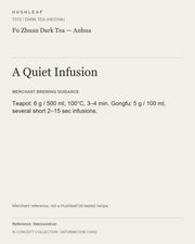 AI concept collection — brewing information card — Fu Zhuan Dark Tea — Anhua