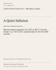 AI concept collection — brewing information card — Lushan Yunwu Green Tea — Bilongtan, Jiangxi