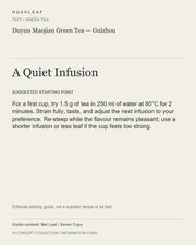 AI concept collection — brewing information card — Duyun Maojian Green Tea — Guizhou