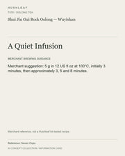 AI concept collection — brewing information card — Shui Jin Gui Rock Oolong — Wuyishan