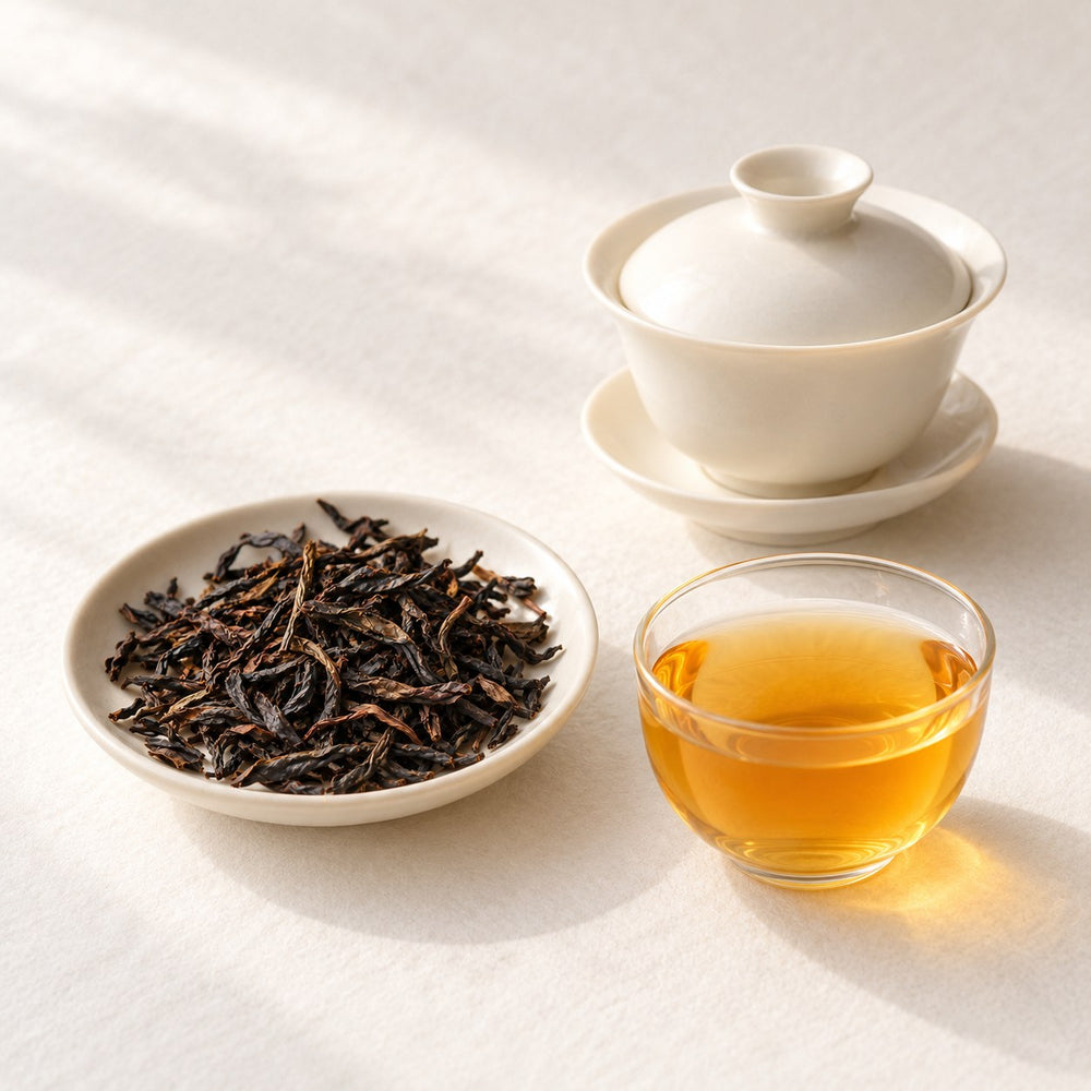 AI brewing scene concept — Huang Zhi Xiang Dancong Oolong — Phoenix Mountain