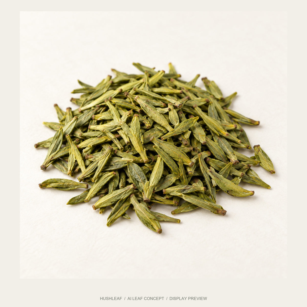 AI leaf concept — Zhu Ye Qing Green Tea — Emei Mountain, Sichuan